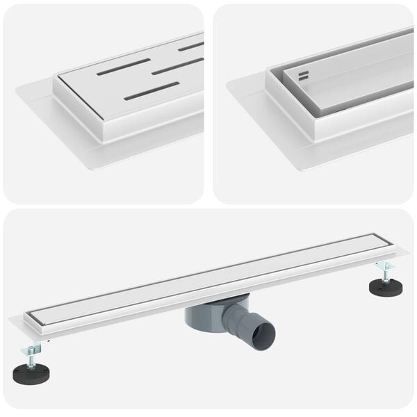 vidaXL Dusjdren 2-i-1 med 360&deg; Siphon s&oslash;lv 70 cm Rustfritt St&aring;l 304