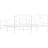 vidaXL Sengeramme i metall med hode- og fotgavl hvit 200x200 cm