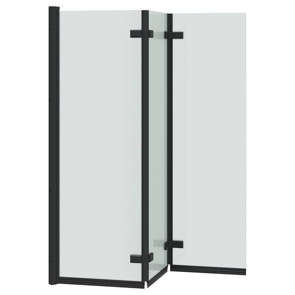 vidaXL Dusjinnhegning Svart 130 x 138 cm ESG Glass og Aluminium