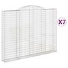 vidaXL Gabionkurver buede 7 stk 300x30x220/240 cm galvanisert jern