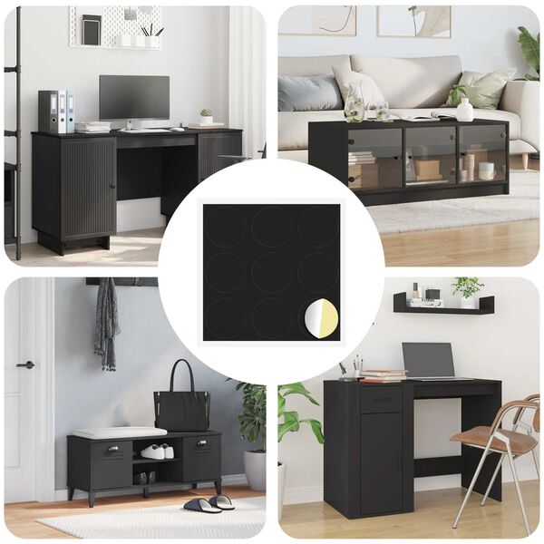 vidaXL Klebende skrue deksel 12 pcs Svart &Oslash; 20 x 0,5 mm Belagt papir