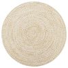 vidaXL H&aring;ndlaget teppe jute hvit og naturlig 120 cm