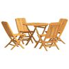 vidaXL Hagespisegruppe 5 deler heltre teak