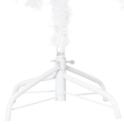 vidaXL Forhåndsbelyst kunstig juletre med tykke grener hvit 240 cm