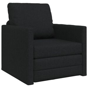 vidaXL Sammenleggbar Sofa seng Svart 74 x 77 x 81 cm stoff