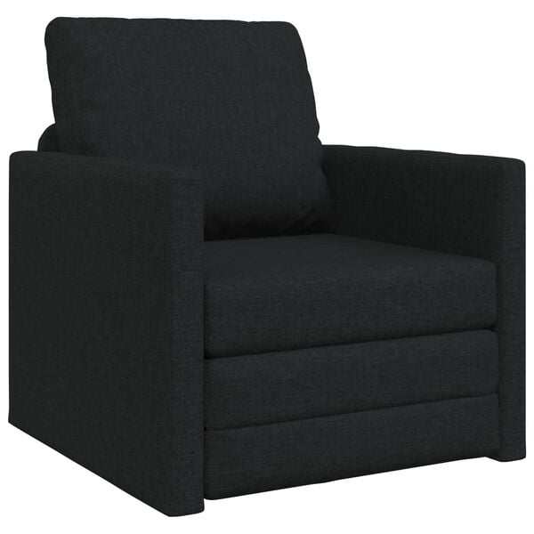 vidaXL Sammenleggbar Sofa seng 61cm Svart stoff