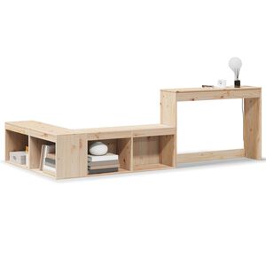 vidaXL Nattbord med skrivebord 232x122x75 cm heltre furu