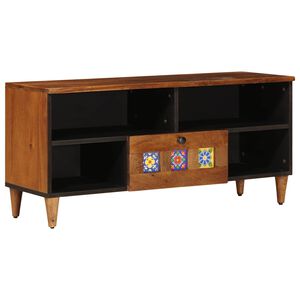 vidaXL TV-skap med skuff Valn&oslash;tt 100 x 33 x 46 cm Massiv mango tre