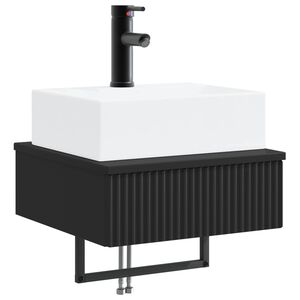 vidaXL Vegghengt vask Svart 40 x 41 x 39 cm Konstruert tre