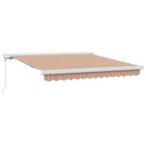 vidaXL Uttrekkbar markise Flerfarget 300 x 250 cm L&aelig;r og aluminium