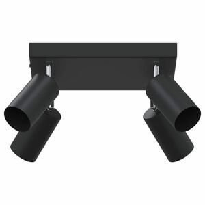 vidaXL Takspot med s&oslash;kelys Svart 26 x 26 x 16 cm Metall