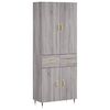 vidaXL Highboard gr&aring; sonoma 69,5x34x180 cm konstruert tre