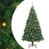 vidaXL Kunstig juletre med 300 LED gr&oslash;nn 240 cm PVC og St&aring;l og Plast