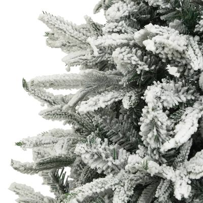 vidaXL Kunstig juletre med flokket snø grønn 240 cm PVC og PE