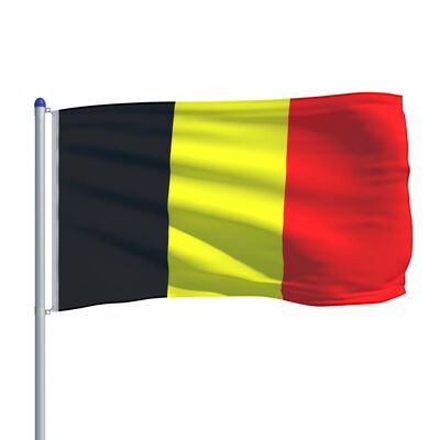 vidaXL Belgisk flagg og stang aluminium 6 m
