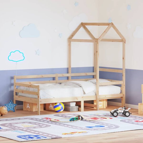 vidaXL Dagseng med tak 90x190 cm heltre furu