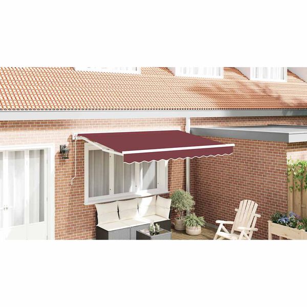 vidaXL Markiseramme Burgunder 300 x 200 cm Polyester med PU-belegg