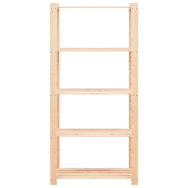 vidaXL Oppbevaringshylle 5 etasjer 80x38x170 cm heltre furu 250 kg
