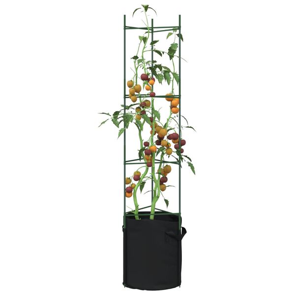 vidaXL Tomatbur med planteposer 6 stk 154 cm st&aring;l og PP