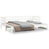 vidaXL Uttrekkbar dagseng hvit 2x(90x190) cm heltre furu