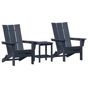 vidaXL Hage lounge møbler 3 pcs Havblå 38 x 38 x 46cm Plast