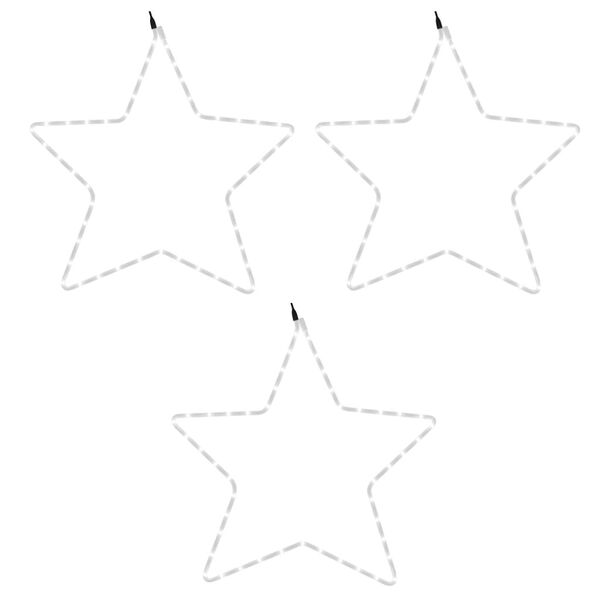 vidaXL Julestjernefigurer med 48 LED 3 stk varmhvit 56 cm