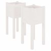 vidaXL Plantekasser 2 stk hvit 31x31x70 cm heltre furu