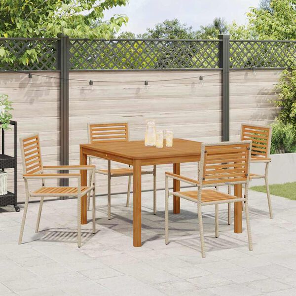 vidaXL Hage Spisegruppe 5 pcs Beige Poly rattan