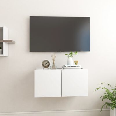 vidaXL Hengende TV-benk hvit 60x30x30 cm