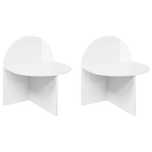 vidaXL Nattbord 2 pcs H&oslash;gglans hvit 40 x 35,5 x 45,5 cm Konstruert tre