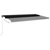 vidaXL Manuell uttrekkbar markise med LED 600x300 cm antrasitt