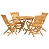 vidaXL Hagespisegruppe 5 deler heltre teak