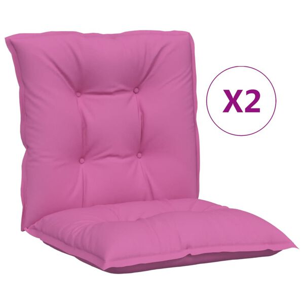 vidaXL Stolputer med lav ryggst&oslash;tte 2 stk rosa 100x50x7 cm stoff