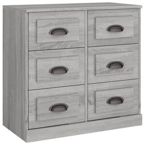 vidaXL Skjenk gr&aring; sonoma 70x35,5x67,5 cm konstruert tre