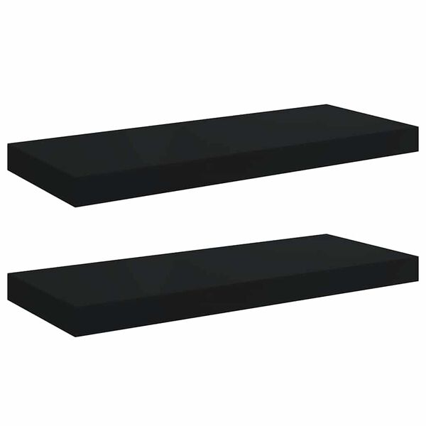 vidaXL Flytende vegghyller 2 stk svart 60x23,5x3,8 cm MDF