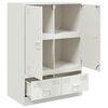 vidaXL Highboard hvit 67x39x95 cm st&aring;l