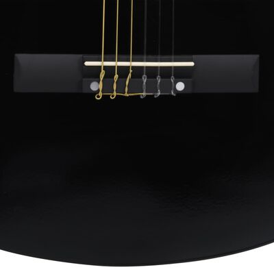 vidaXL Klassisk gitar nybegynnersett 12 deler 4/4 39" svart