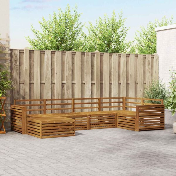 vidaXL Utend&oslash;rs sofa-sett 6 pcs Naturlig