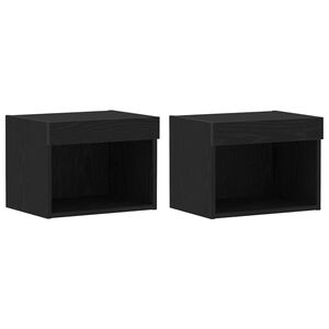vidaXL TV-benksett 2 pcs Svart Eik 40 x 30 x 30 cm Konstruert tre