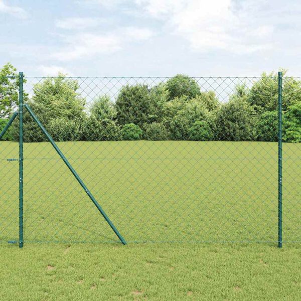 vidaXL Gjerdep&aring;le gr&oslash;nn 25 x 1,6 m (60 x 60 mm netting) St&aring;l og PVC