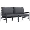 vidaXL Utend&oslash;rs M&oslash;bler med pute 2 Stk Antrasitt 80 x 80 x 71 cm St&aring;l
