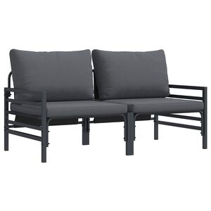 vidaXL Utend&oslash;rs M&oslash;bler med pute 2 Stk Antrasitt 80 x 80 x 71 cm St&aring;l