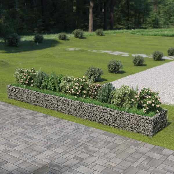 vidaXL Gabion h&oslash;ybed galvanisert st&aring;l 540x90x50 cm