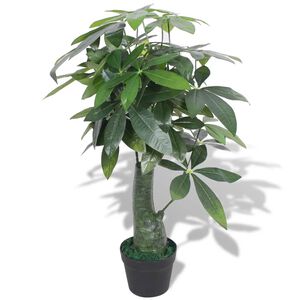 vidaXL Kunstig pachira med potte 85 cm gr&oslash;nn