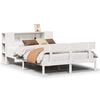vidaXL Seng med bokhylle uten madrass hvit 135x190 cm heltre furu