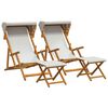 vidaXL Hage Stol 4 pcs 3 Posisjon Solid Eucalyptus Tre Krem