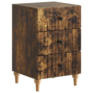 vidaXL Nattbordskap med skuff R&oslash;kt Eik 43x 41 x 66,5 cm Konstruert tre