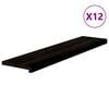 vidaXL Trappetrinn 12 stk brunsvart 110x25x2 cm heltre eik