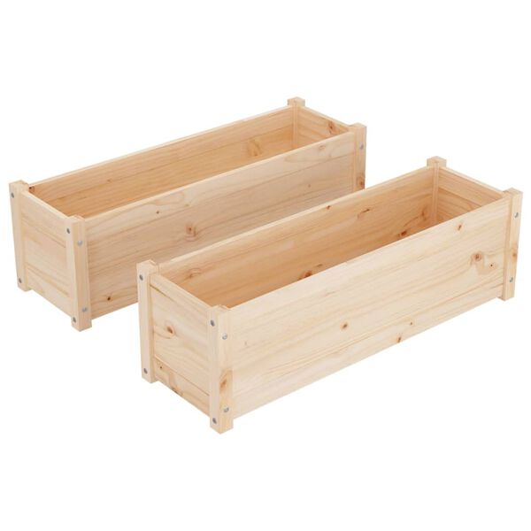 vidaXL Plantekasser 2 stk 100x31x31 cm heltre furu