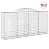 vidaXL Gabionkurver buede 13 stk 300x50x140/160 cm galvanisert jern